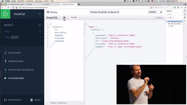 Robert Hostlowsky: Creating a flexible GraphQL backend in 5 minutes (AST) - JS Kongress 2016 смотреть онлайн