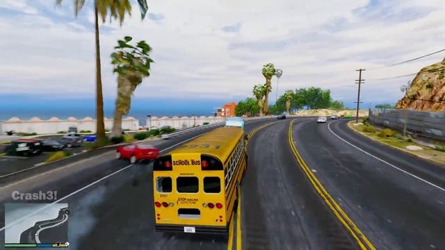 GTA 5 Crazy School Bus Crashes Ep.2 смотреть онлайн