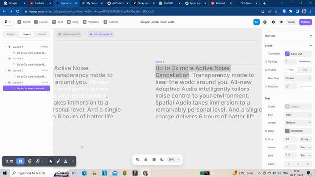 Framer tutorial : How to change text colour on scroll, similar to the Apple airpods website. смотреть онлайн