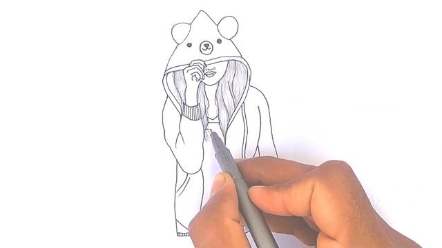 Hidden face drawing Pencil sketch || How to draw a girl with winter cap смотреть онлайн