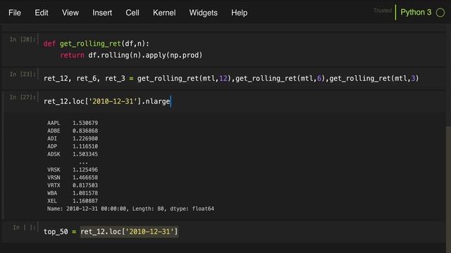 MOMENTUM Trading Strategy on the NASDAQ with Python using multiple lookbacks [MUST WATCH] смотреть онлайн