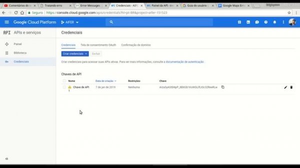 Google Maps API JavaScript | Google Cloud Platform, Faturamento / ‘For development purposes only’