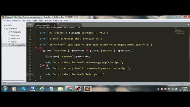 Login Logout with Session | PHP смотреть онлайн