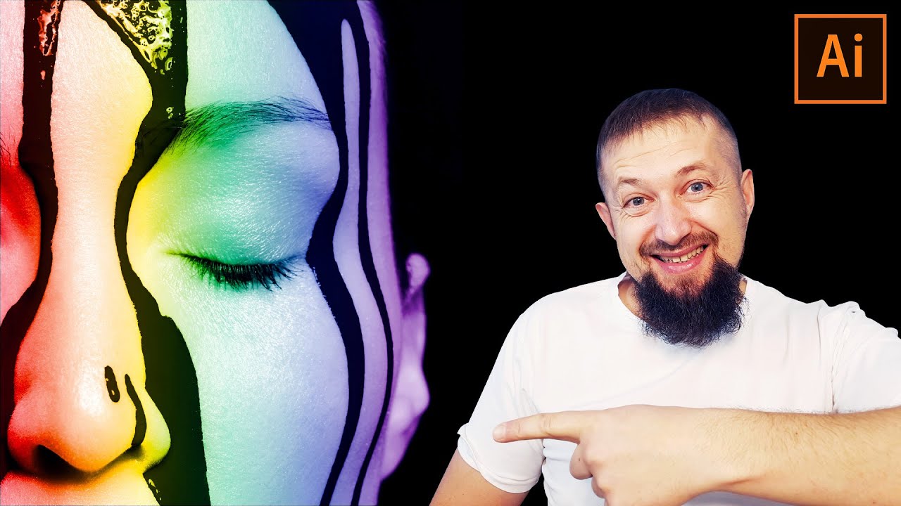 Создаем радужный градиент в иллюстраторе и применяем его к фотографии смотреть онлайн
