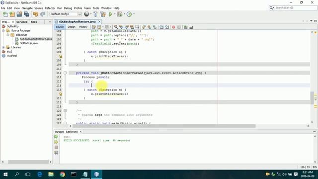 How to Take backup of mysql database using java swing in Netbeans смотреть онлайн