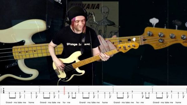 Nirvana - Sliver Bass Cover (with tabs + lyrics)