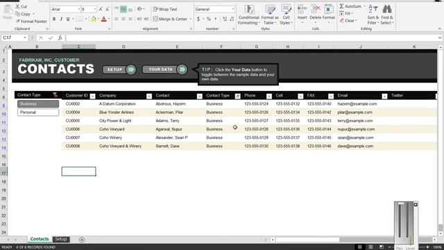 Review of the free Customer Contact Template in Microsoft Excel 2013 смотреть онлайн