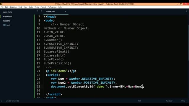 JavaScript tutorials #20 : Number Object | In hindi. смотреть онлайн