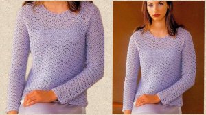 Вяжем нежный, базовый джемпер крючком