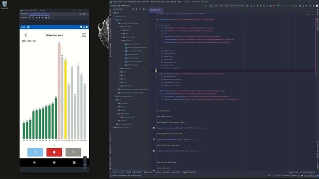 Sorting algorithm visualization | Android app | Kotlin смотреть онлайн
