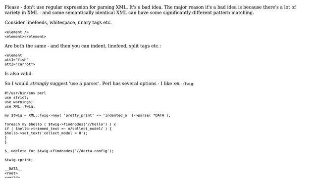 Unix & Linux: alter a line and remove tag using perl from xml file? (2 Solutions!!) смотреть онлайн