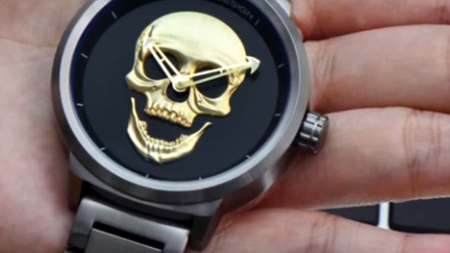 мужские часы панк 3d череп с aliexpress водонепроницаемый кварцевые часы смотреть онлайн