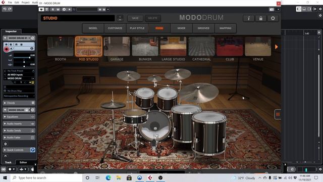 RECORD MIDI DRUMS IN CUBASE ELEMENTS 11 WITH MODO DRUM смотреть онлайн