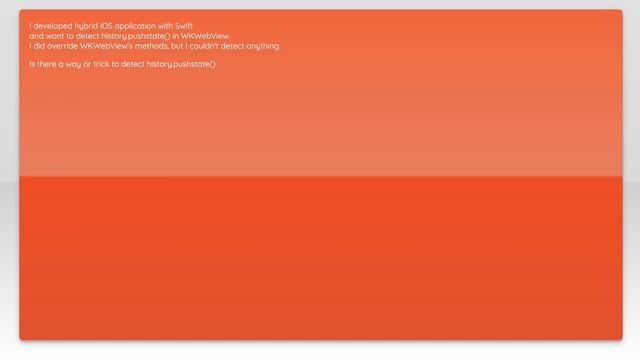 How to detect history.pushstate in WKWebView смотреть онлайн