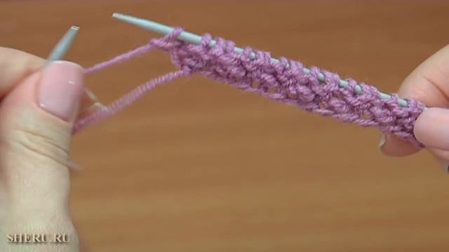 Снуд спицами, узор соты. Урок 237