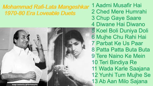 Mohammad Rafi & Lata Mangeshkar Loveable  Duets 1970 80 Era