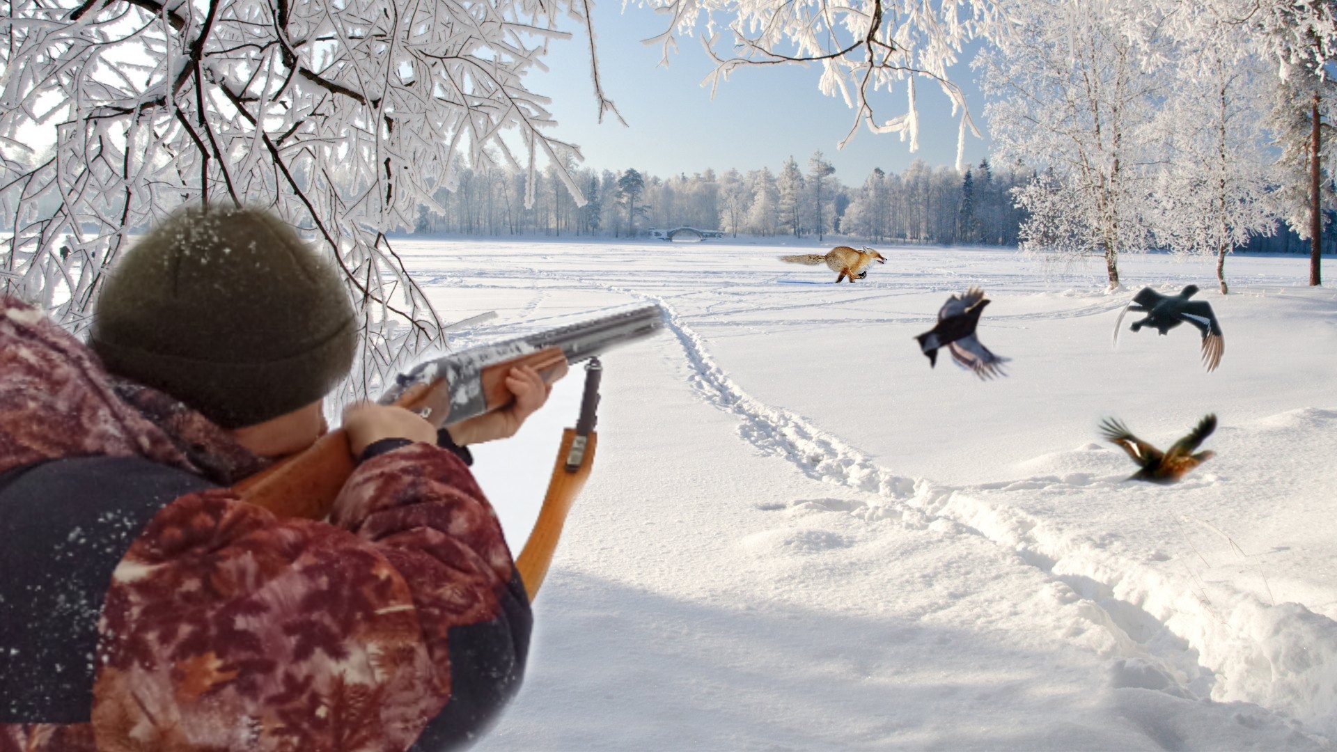 Охота на тетерева на лунках. Лиса идёт за мной по пятам! смотреть онлайн