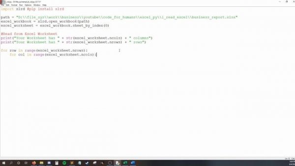Read from Excel Files using Python 3 (xlrd) | Automate Excel #1