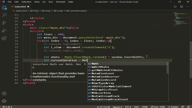 Rain Effect Java Script || EXCELLENT CODE WITH AJ смотреть онлайн