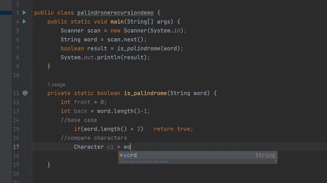 JAVA (RECURSION) || Assignment: Write a program to find a given string is palindrome or not. смотреть онлайн