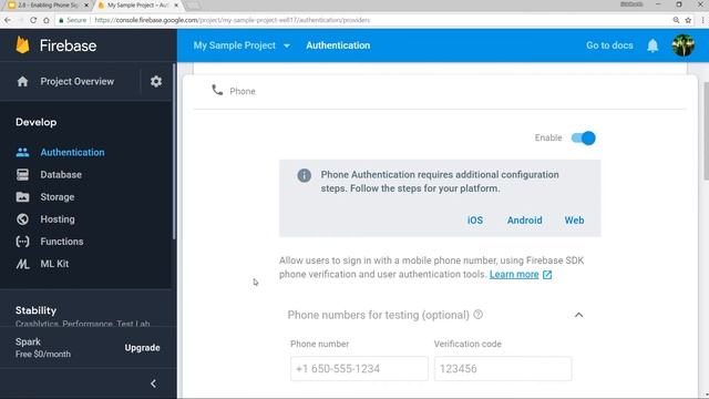 How to enable Phone Login in a Firebase App? смотреть онлайн