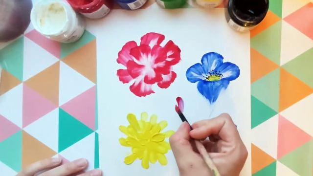рисуем цветы пальчиками смотреть онлайн