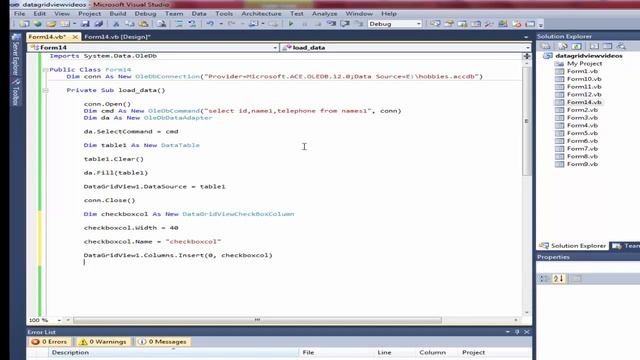 Visual Basic.Net: Insert Checked rows from DataGridView to Access Database with source code смотреть онлайн