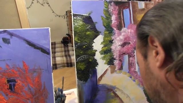 Уроки живописи _Переулок в цветах .Художник Игорь Сахаров, смотреть онлайн