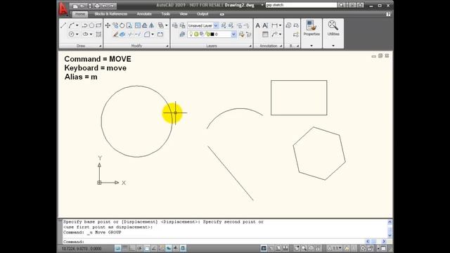 AutoCAD Tutorials - Using the MOVE Command смотреть онлайн