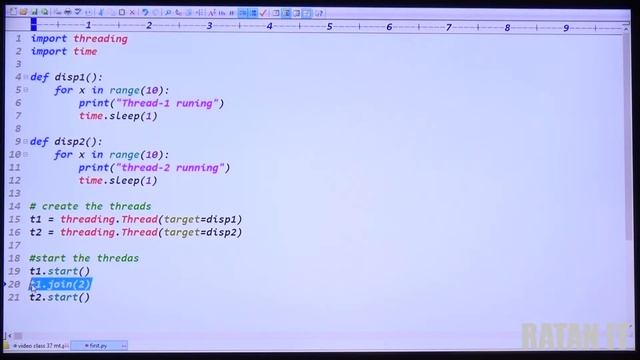 Python Tutorial || Video class-39 || Python Multi Threading PART-3 || By Ratan sir смотреть онлайн