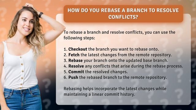 How do you rebase a branch to resolve conflicts? смотреть онлайн