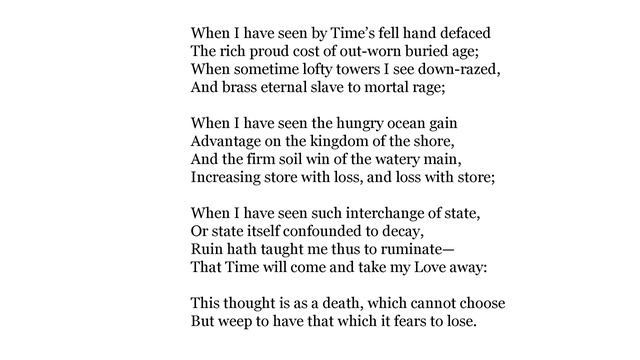 William Shakespeare, Time and Love (Sonnet 64) смотреть онлайн