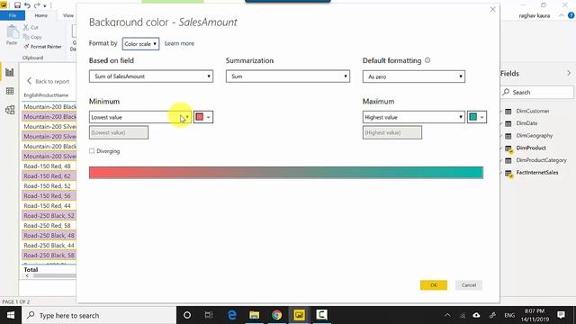 Conditional formatting for table columns by colour scale Power BI смотреть онлайн