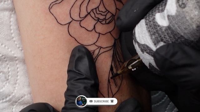 Dotwork Flower Tattoo | Time Lapse | смотреть онлайн
