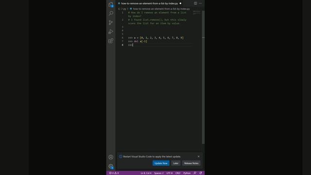python - How to remove an element from a list by index смотреть онлайн