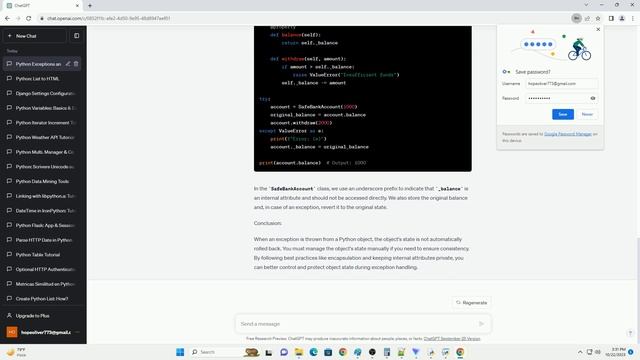 what happens to a python object when you throw an exception from it смотреть онлайн