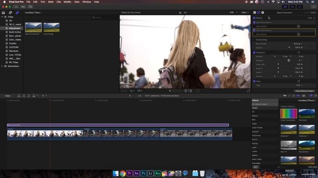 HOW TO COLOR GRADE IN FINAL CUT PRO X (NO PLUG-INS) смотреть онлайн