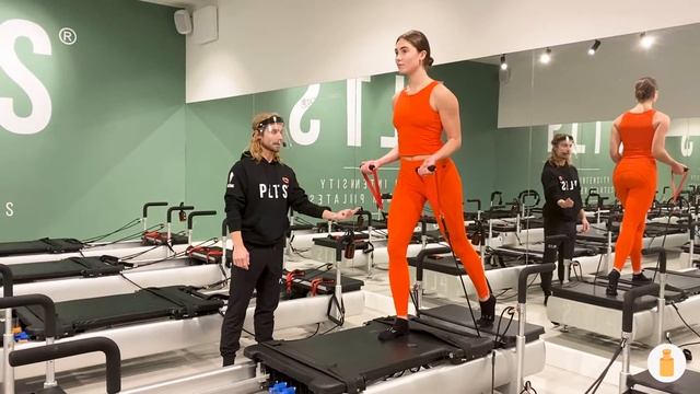 Back Elevator Lunge with Red Straps (Front Facing) | PLTS Individual | Reformer Pilates смотреть онлайн