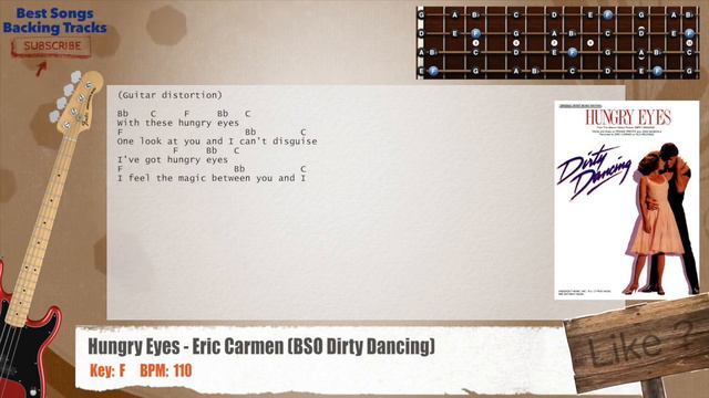 🎻 Hungry Eyes - Eric Carmen (Dirty Dancing Theme) Bass Backing Track with chords and lyrics смотреть онлайн