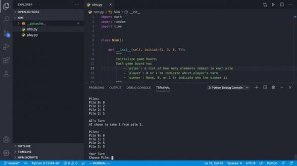 AI Python - Nim (Reinforcement Learning)