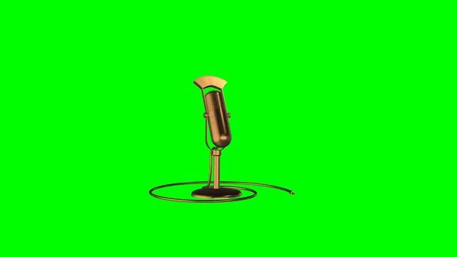 Effects for video microphone chromakey Futage (animation) - golden microphone on a green background смотреть онлайн