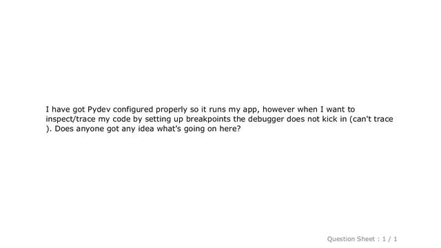 Django : How do I debug properly using Eclipse and Pydev? смотреть онлайн