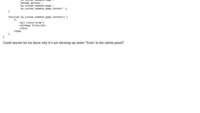 Wordpress: Submenu Page under Settings in Admin Panel смотреть онлайн