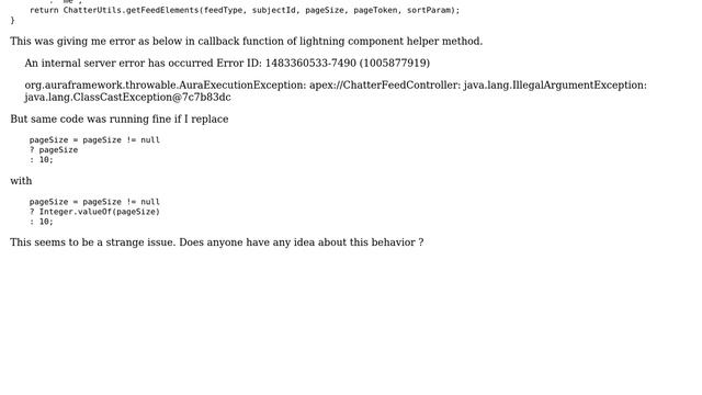 Strange behavior of with Integer variable in apex method which is called from a lightning component смотреть онлайн