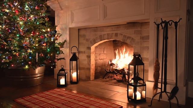 Christmas Music With Fireplace | Upbeat Christmas Music | Christmas Ambiance Fireplace and Music смотреть онлайн