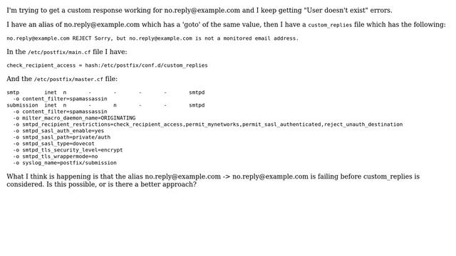 DevOps & SysAdmins: Postfix - MySQL - noreply custom response not working смотреть онлайн
