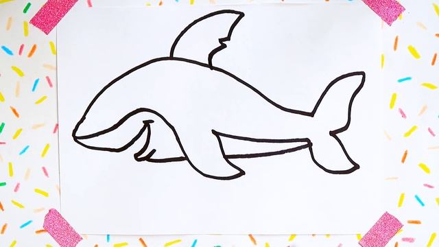 HOW TO DRAW A SHARK EASY for kids. КАК НАРИСОВАТЬ АКУЛУ для детей. bolalar uchun akula rasmlari смотреть онлайн