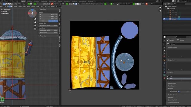 Перезапекание текстуры объекта на новую UV-развертку в Blender 2.9+ смотреть онлайн