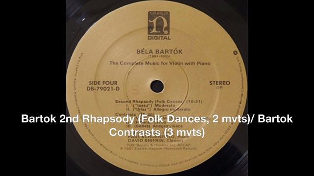 Bartok 2nd Rhapsody Folk Dances, 2 mvts: Bartok Contrasts 3 mvts 1 смотреть онлайн
