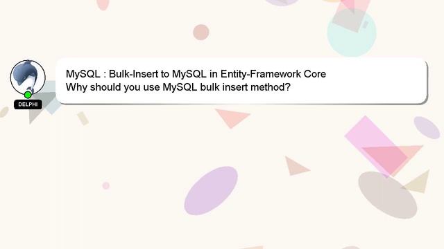 MySQL : Bulk-Insert to MySQL in Entity-Framework Core смотреть онлайн